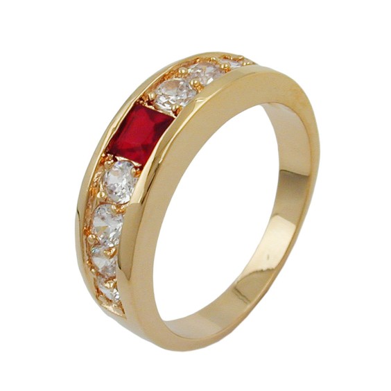 ring with zirconia gold plated 3 micron