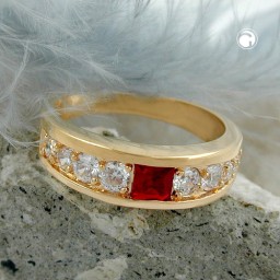 ring with zirconia gold plated 3 micron