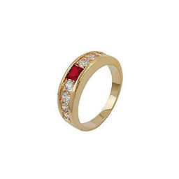 ring with zirconia gold plated 3 micron