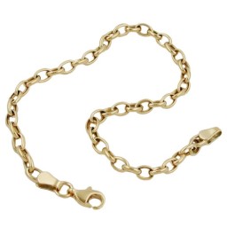 bracelet anchor chain oval 9k gold 19cm