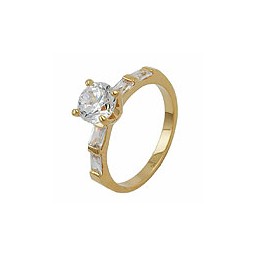 ring white zirconia gold plated 3 micron