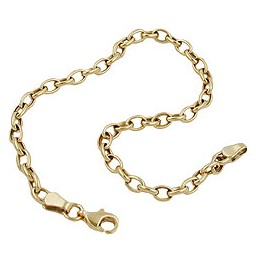 bracelet anchor chain oval 9k gold 19cm