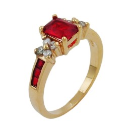 ring with cubic zirconia gold plated 3 micron