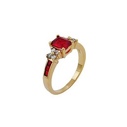 ring with cubic zirconia gold plated 3 micron