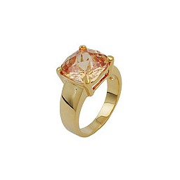 ring large cubic zirconia gold plated 3 micron