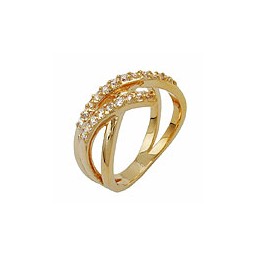 ring with zirconia gold plated 3 micron