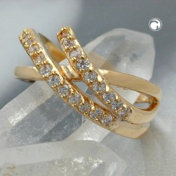 ring with zirconia gold plated 3 micron