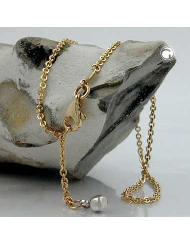 anklet 1.7mm anchor chain with orb-charm white gold 9kt gold 25cm