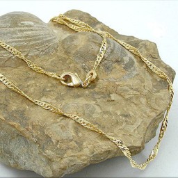 necklace 2.3mm singapore chain gold-plated amd 60cm