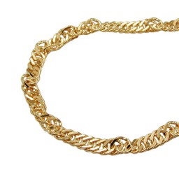 necklace 2.3mm singapore chain gold-plated amd 60cm