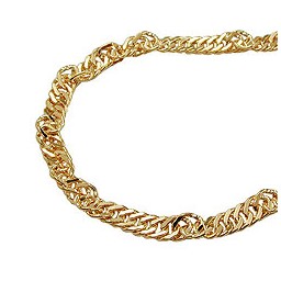 necklace 2.3mm singapore chain gold-plated amd 60cm