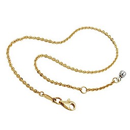 anklet 1.7mm anchor chain with orb-charm white gold 9kt gold 25cm