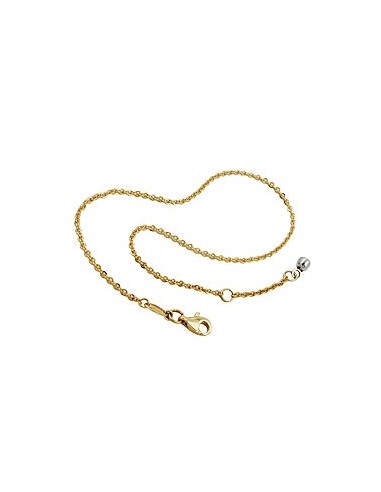 anklet 1.7mm anchor chain with orb-charm white gold 9kt gold 25cm