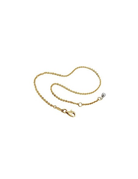 anklet 1.7mm anchor chain with orb-charm white gold 9kt gold 25cm