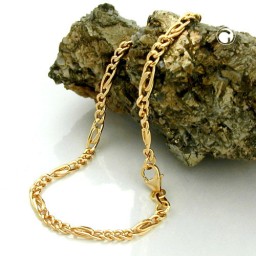 bracelet figaro chain 19cm 9k gold