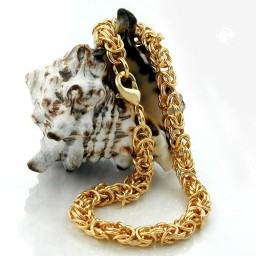 bracelet 5mm round byzantine chain gold -plated amd 21cm