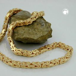 necklace 7x7mm byzantine chain square gold-plated amd 60cm