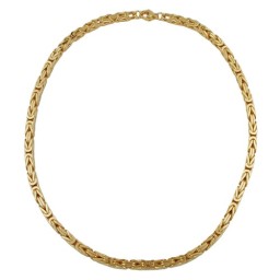 necklace 7x7mm byzantine chain square gold-plated amd 60cm