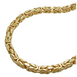 necklace 7x7mm byzantine chain square gold-plated amd 60cm