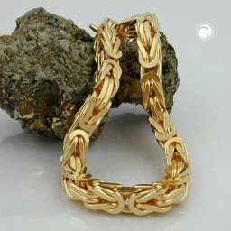 bracelet 7x7mm byzantine chain square gold-plated amd 23cm