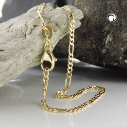 bracelet figaro chain 19cm 9k gold