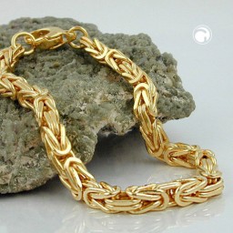 bracelet 6x6mm byzantine chain square gold-plated amd 23cm