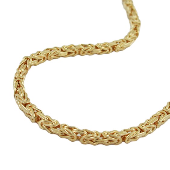 necklace 5x5mm byzantine chain square gold-plated amd 55cm