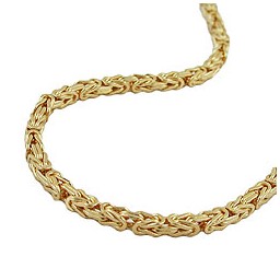 necklace 5x5mm byzantine chain square gold-plated amd 55cm