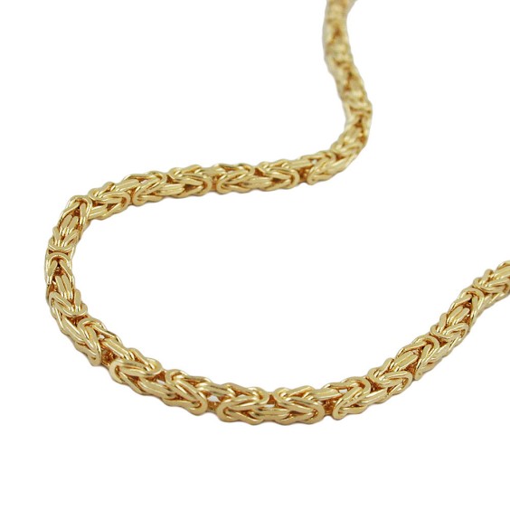 necklace 3x3mm byzantine chain square gold-plated amd 70cm