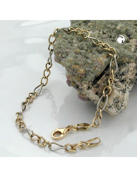 bracelet figaro curb chain 9k gold