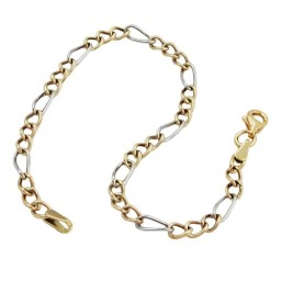 bracelet figaro curb chain 9k gold