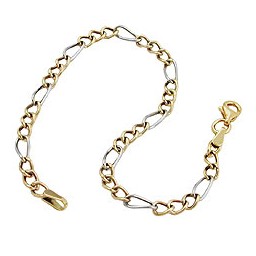 bracelet figaro curb chain 9k gold