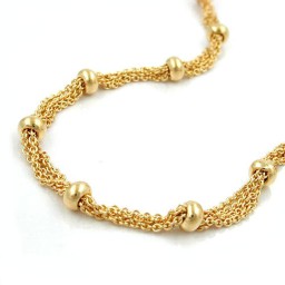 necklace rope chain 4 mm balls gold-plated 45cm