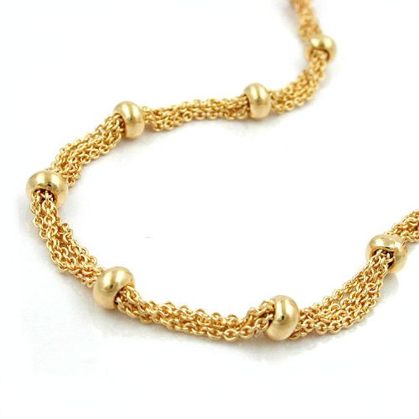 necklace rope chain 4 mm balls gold-plated 45cm