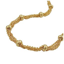 necklace rope chain 4 mm balls gold-plated 45cm