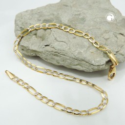 bracelet figaro chain 19cm 14k gold