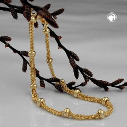 bracelet rope chain 4 mm balls gold-plated 19cm