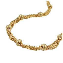 bracelet rope chain 4 mm balls gold-plated 19cm