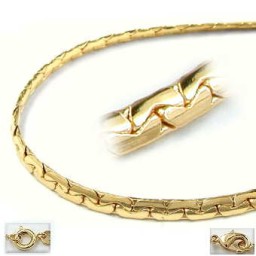 necklace flat anchor chain gold plated