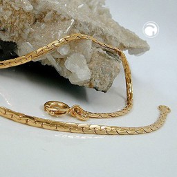 bracelet flat anchor chain gold plated 19cm