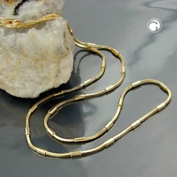 necklace snake chain tubes gold plated