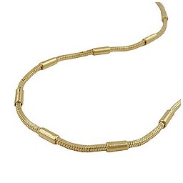 necklace snake chain tubes gold plated