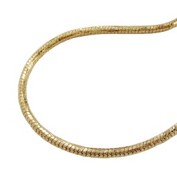 necklace 2mm round snake chain diamond cut gold-plated amd 70cm