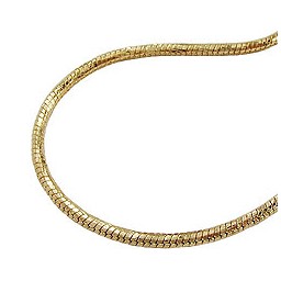 necklace 2mm round snake chain diamond cut gold-plated amd 70cm