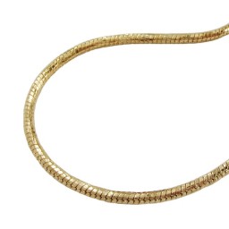 necklace 2mm round snake chain diamond cut gold-plated amd 60cm