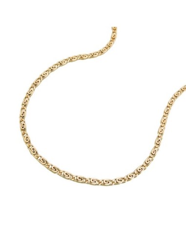 necklace 1.2mm s-curb scroll chain 14kt gold 45cm
