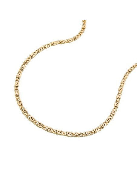 necklace 1.2mm s-curb scroll chain 14kt gold 45cm