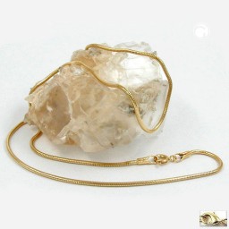 necklace 1.5mm round snake chain shiny gold-plated amd 40cm
