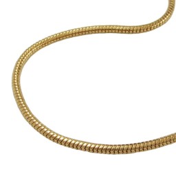 necklace 1.5mm round snake chain shiny gold-plated amd 40cm