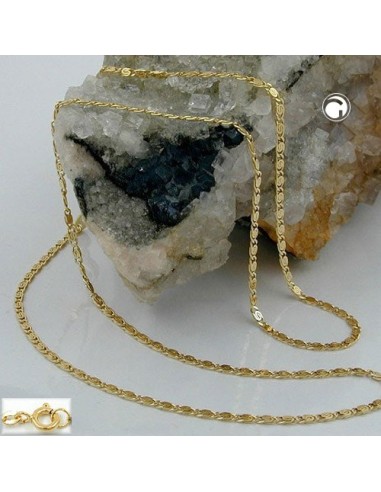 necklace 1.2mm s-curb scroll chain 14kt gold 42cm